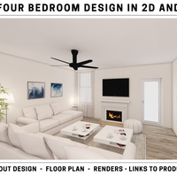 4x Bedroom House/ Apartment Design in 2D and 3D