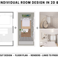 1x Individual Room Design in 2D & 3D