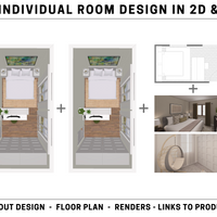 2x Individual Room Design in 2D and 3D